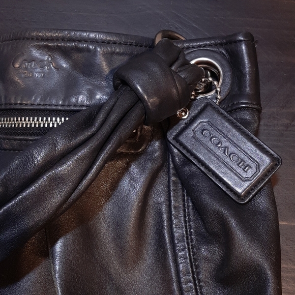 ❌SOLD❌Parker Leather Hobo Handbag Black Buttery Soft Gelato Pleated 13416 - Picture 4 of 14